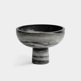 Footed Marble Bowl - Black Panda