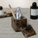 Marrón Emperador Marble Lidded Vanity Jar