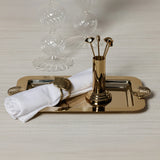 Cap Ferrat Fan Shell Brass Napkin Rings in Gold (Set of 4)