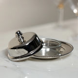Parisian Butter Dish with Cover and Glass Insert in Nickel