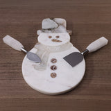 Marble and Agate Snowman Cheese and Charcuterie Board