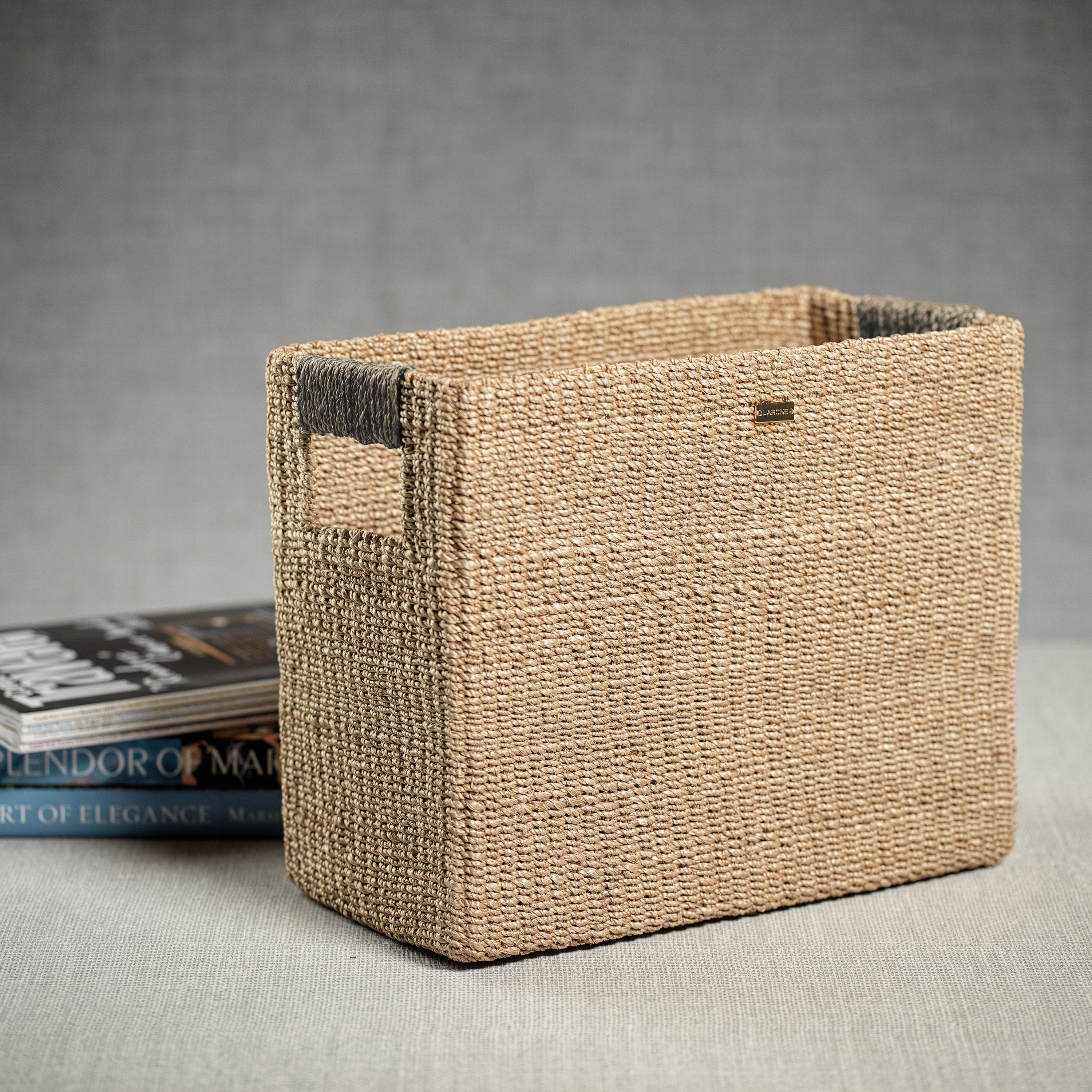 Image of Alex Rectangular Abaca Magazine Basket