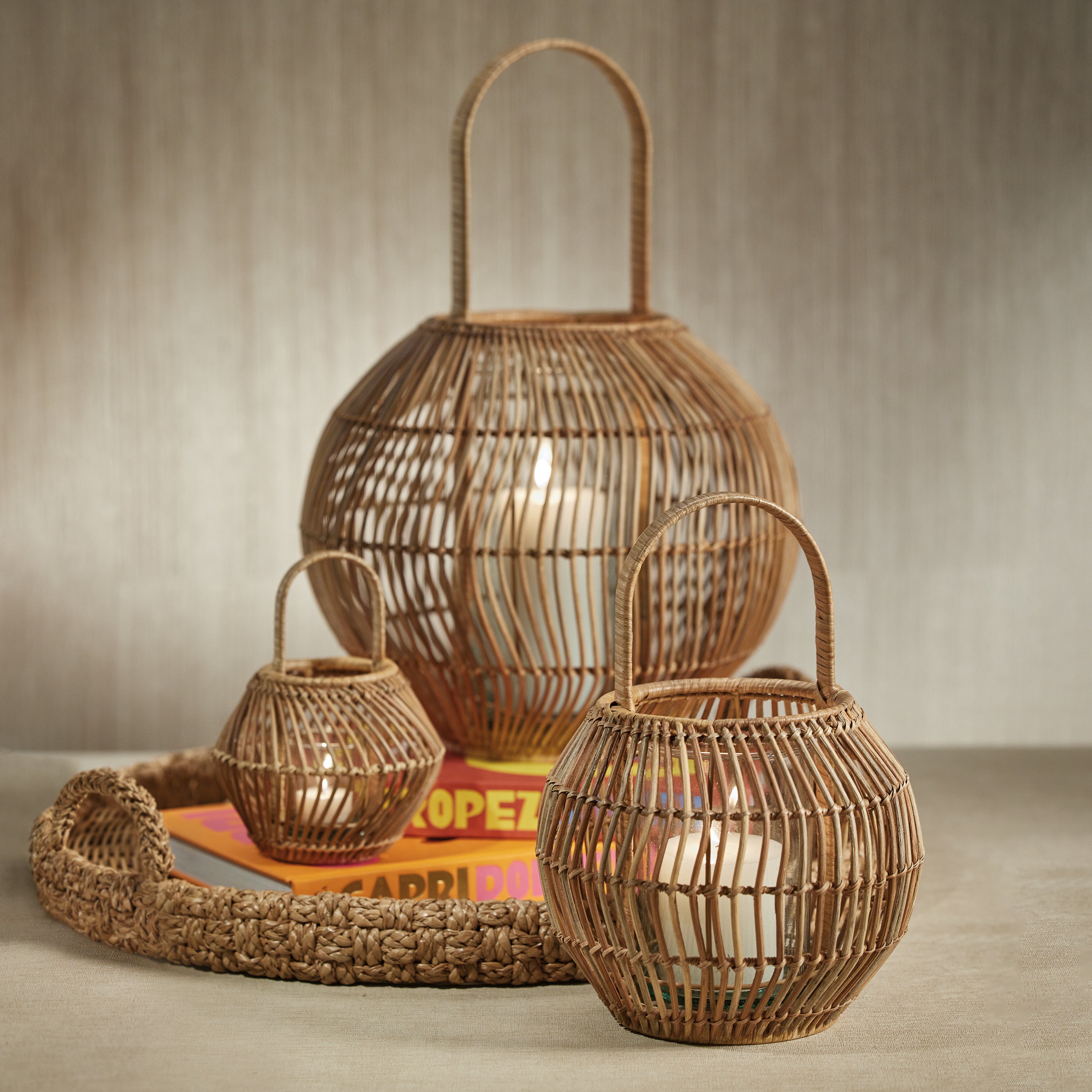 Image of Portofino Rattan Woven Lantern