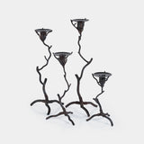 Image of Twig Design Wrought Iron Candle Holder