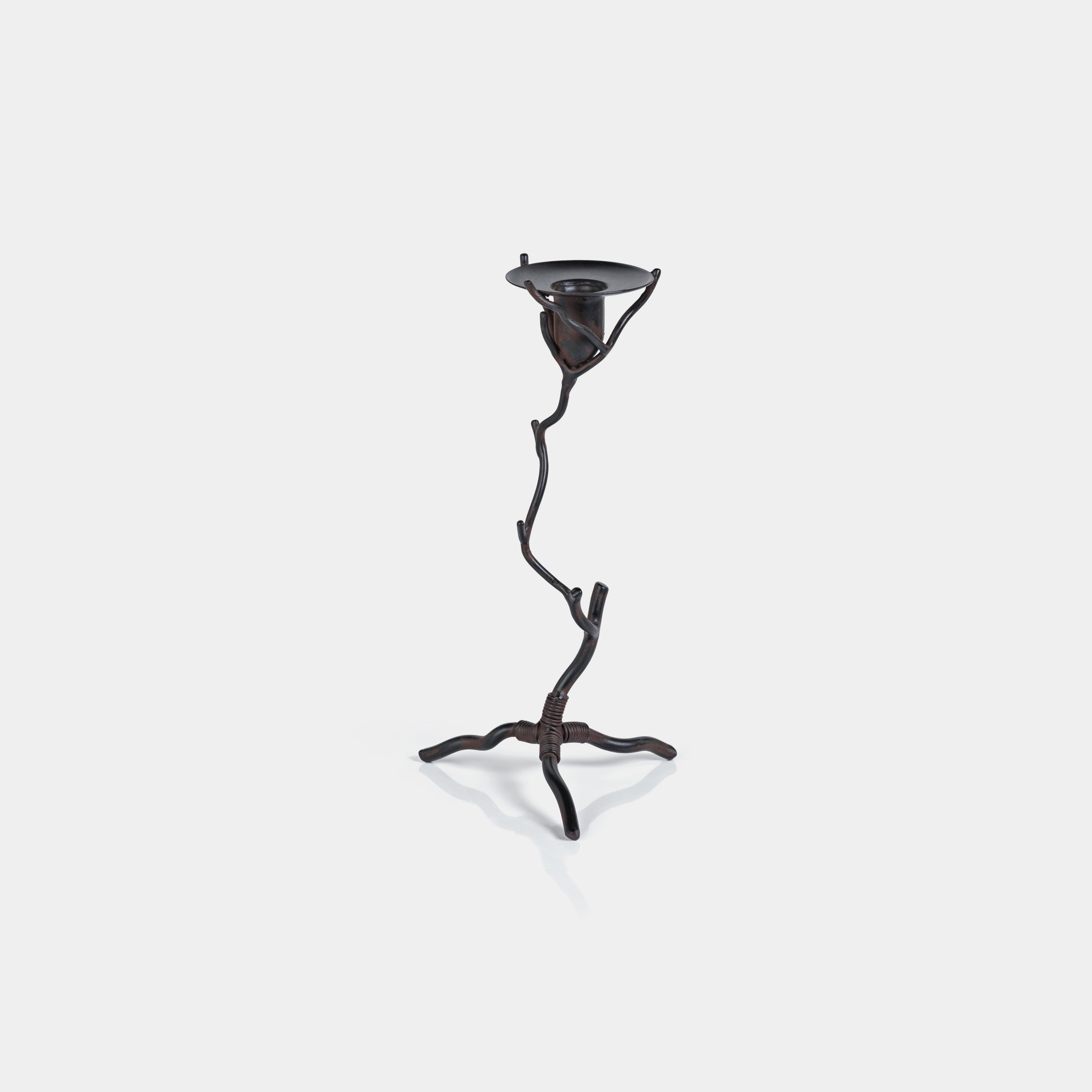 Image of Twig Design Wrought Iron Candle Holder