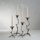 Image of Twig Design Wrought Iron Candle Holder