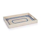 Pattern Natural Fiber Raffia Serving Tray