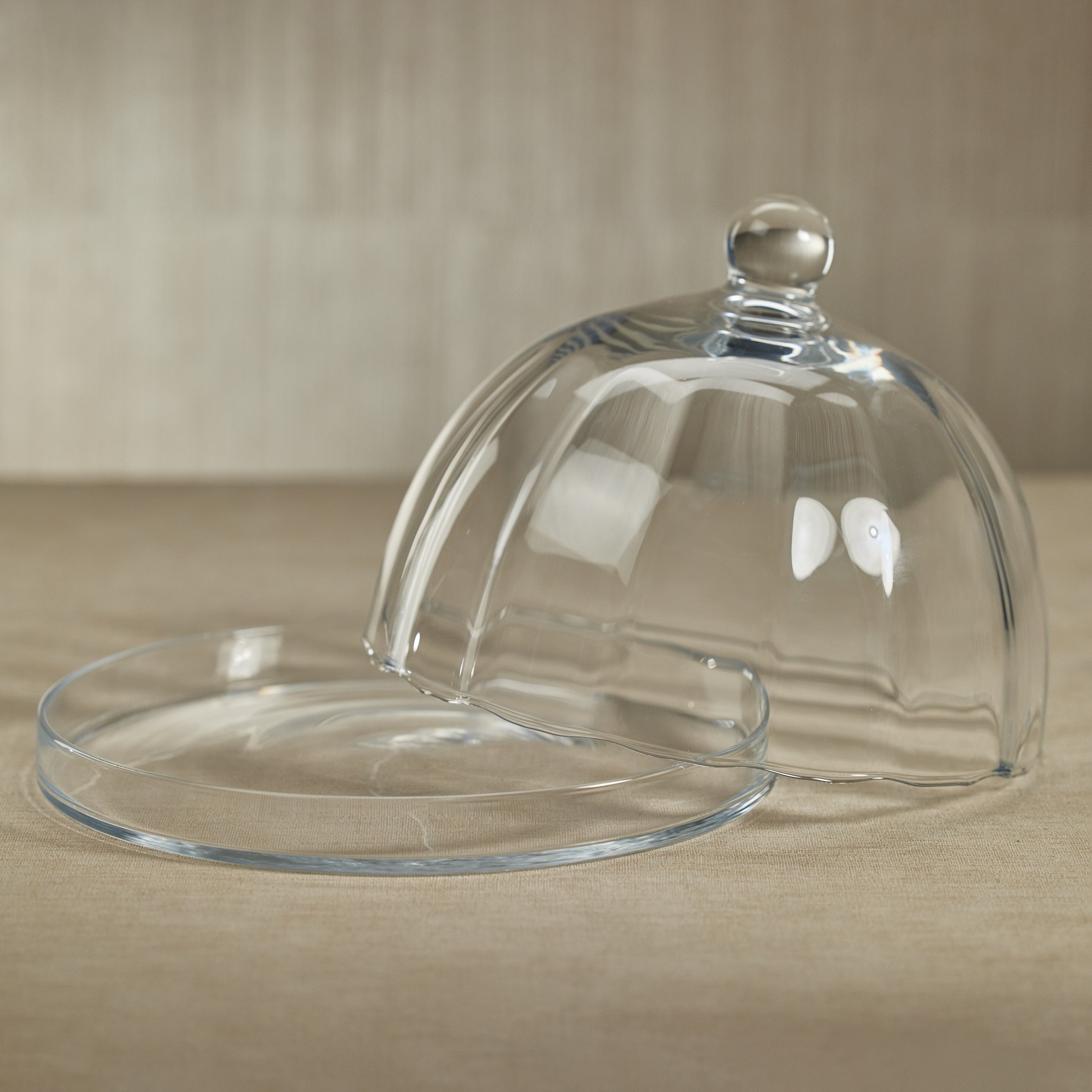 Image of Loulou Optic Pastry Glass Plate with Cloche