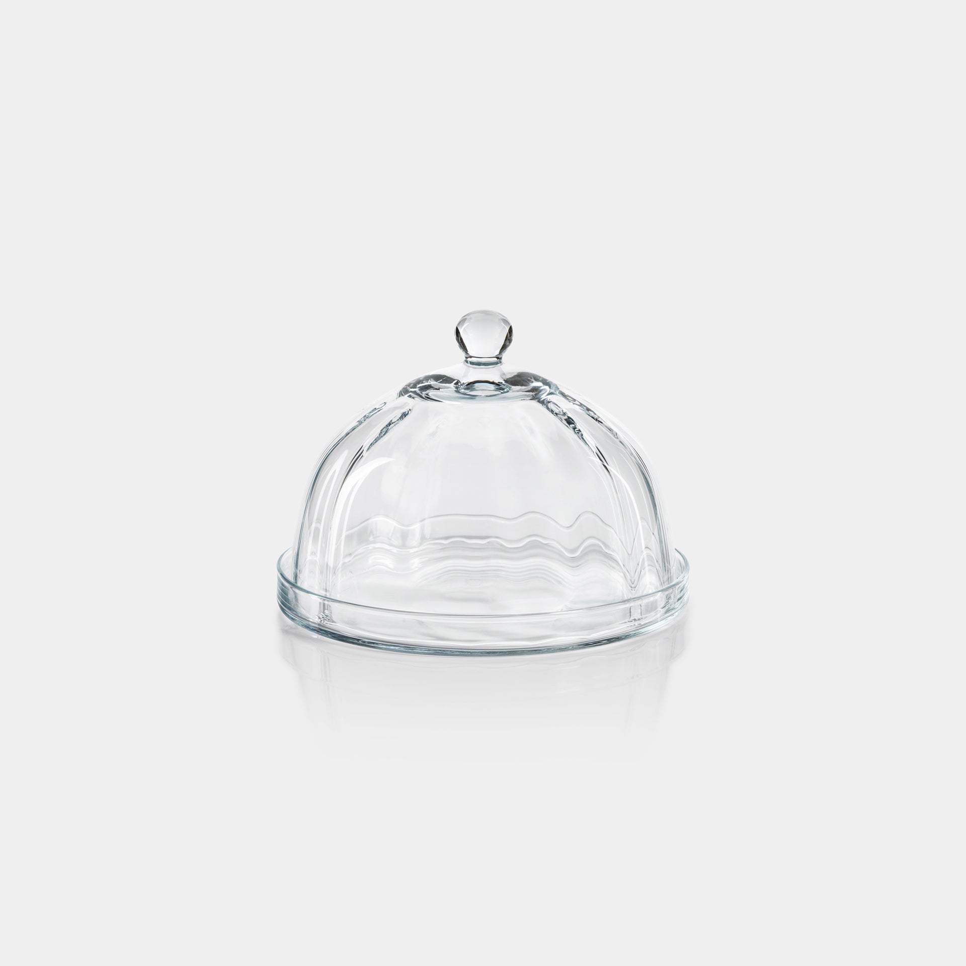 Loulou Optic Pastry Glass Plate with Cloche