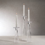 Image of Tall Ribbed Glass Taper Holder