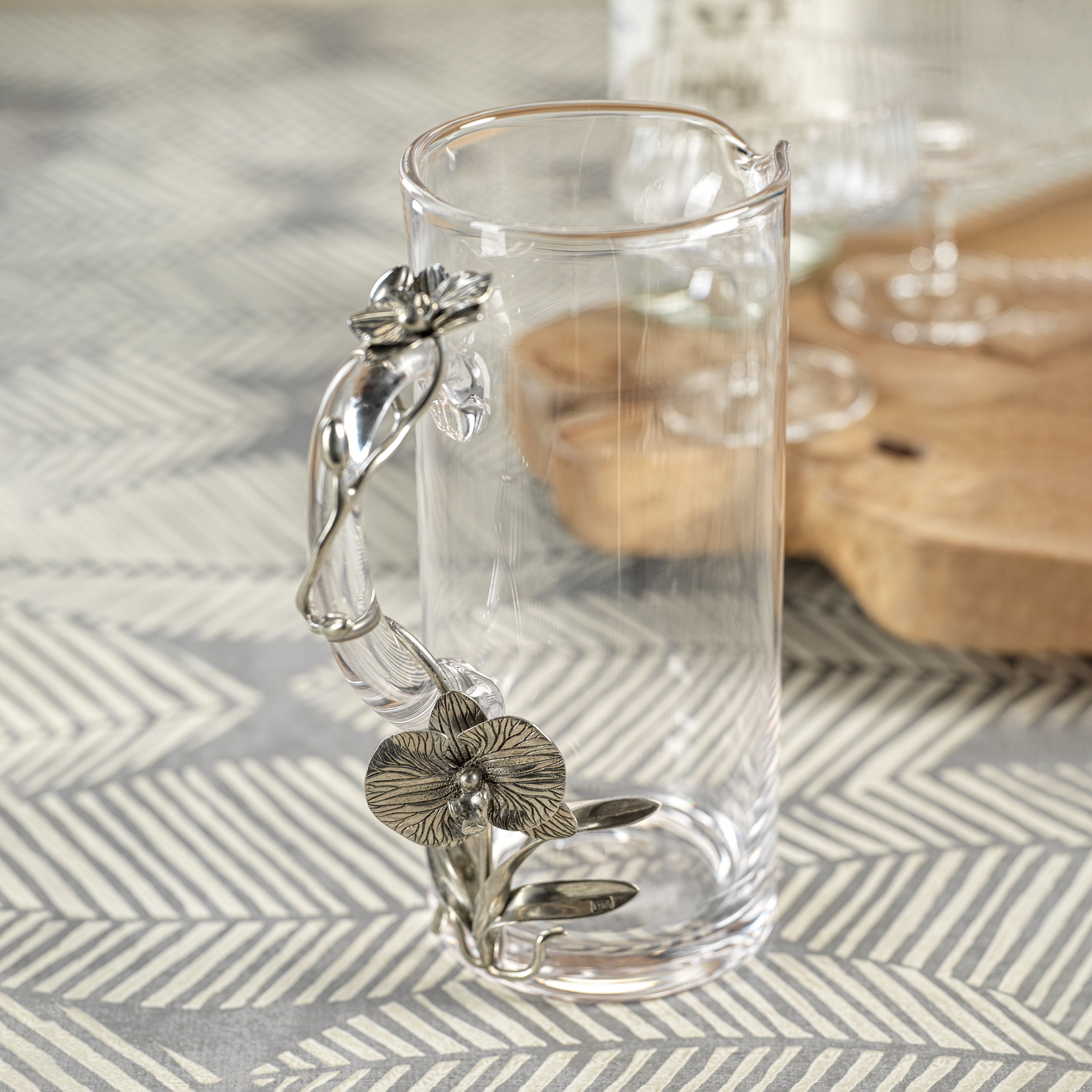 Image of Durban Orchid Pewter and Glass Pitcher