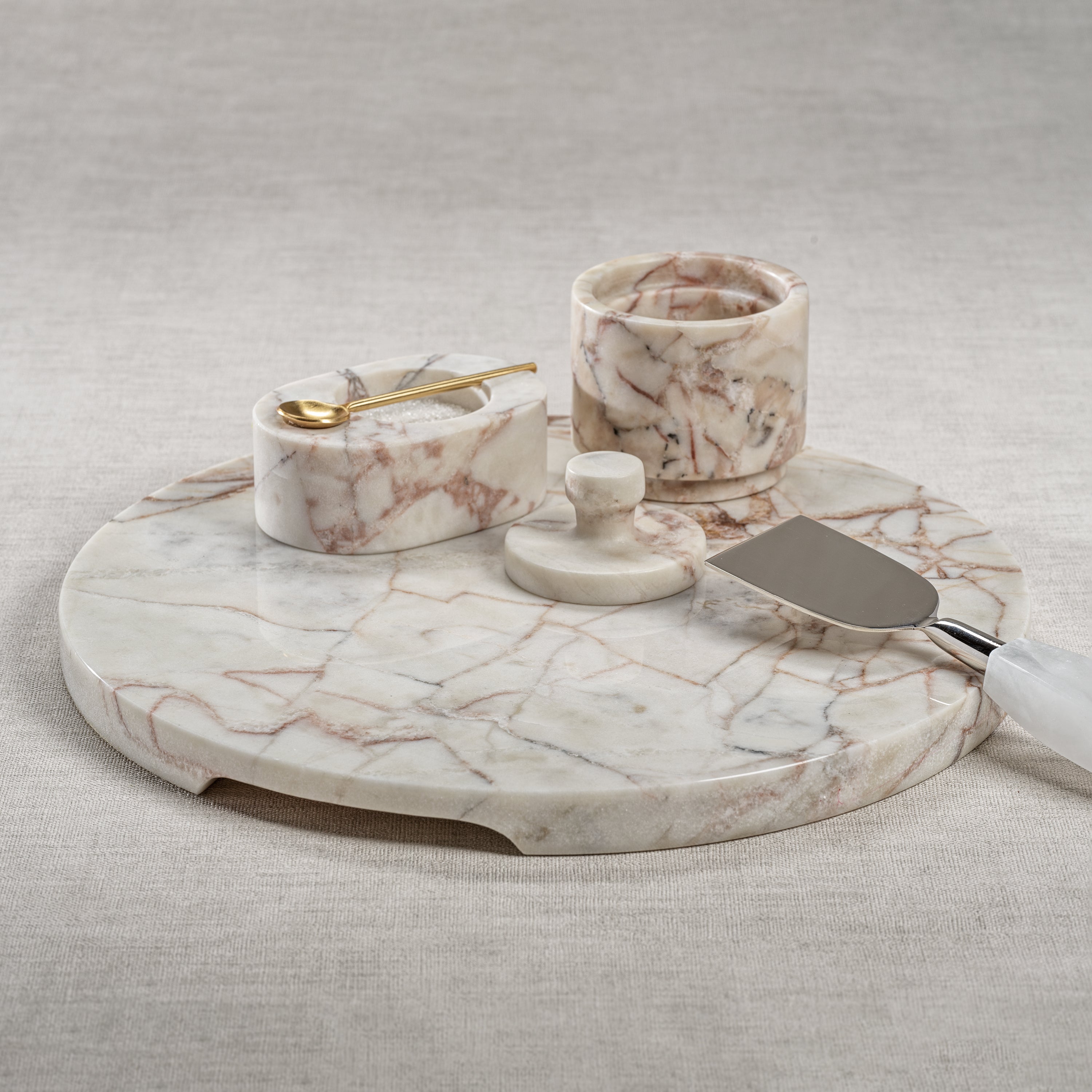 Image of Rosso Verona Polished Marble Cheese and Charcuterie Board