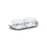 St. Anton Stag Head Pewter Tray with 2 Glass Bowls