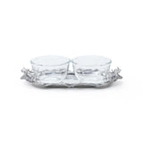 St. Anton Stag Head Pewter Tray with 2 Glass Bowls