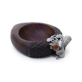 St. Anton Wood and Pewter Nut Bowl with Squirrel Trim