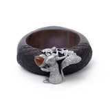 St. Anton Wood and Pewter Nut Bowl with Squirrel Trim
