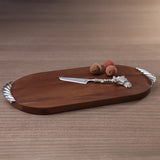 St. Anton Wood Cheese and Charcuterie Board with Pewter Cheese Knife