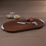 St. Anton Wood Cheese and Charcuterie Board with Pewter Cheese Knife