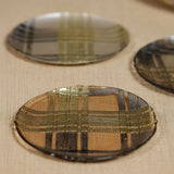 Plaid Patterned Glass Dessert Plates, 3-Piece Assorted Set
