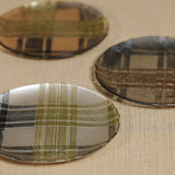 Plaid Patterned Glass Dessert Plates, 3-Piece Assorted Set