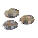 Plaid Patterned Glass Dessert Plates, 3-Piece Assorted Set