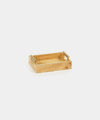 Image of Leiden Burl Wood Rectangular Tray with Gold Handles
