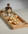 Image of Leiden Burl Wood Rectangular Tray with Gold Handles
