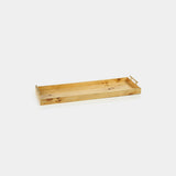 Image of Leiden Burl Wood Rectangular Tray with Gold Handles