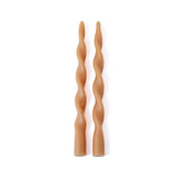 Lumière Twist Formal Candles- Set of 6 - 12 in,  Desert Beige