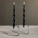 Lumière Twist Formal Candles- Set of 6 - 12 in, Solid Black