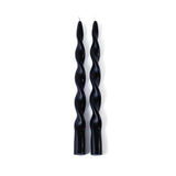 Lumière Twist Formal Candles- Set of 6 - 12 in, Solid Black