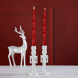 Lumière Twist Formal Candles- Set of 6 - 12 in, Crimson Red