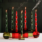 Lumière Twist Formal Candles- Set of 6 - 12 in, Crimson Red