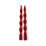Lumière Twist Formal Candles- Set of 6 - 12 in, Crimson Red