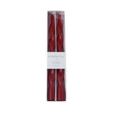 Lumière Twist Formal Candles- Set of 6 - 12 in, Crimson Red