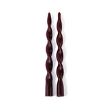 Lumière Twist Formal Candles- Set of 6 - 12 in, Solid Burgundy