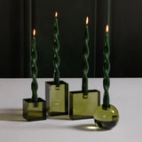 Lumière Twist Formal Candles- Set of 6 - 10 in, Alpine Green