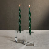 Lumière Twist Formal Candles- Set of 6 - 12 in, Alpine Green