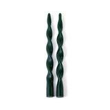 Lumière Twist Formal Candles- Set of 6 - 12 in, Alpine Green