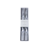 Lumière Twist Formal Candles- Set of 6 - 10 in, Metallic Silver