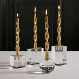 Lumière Twist Formal Candles- Set of 6 - 12 in, Metallic Gold