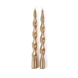 Lumière Twist Formal Candles- Set of 6 - 12 in, Metallic Gold