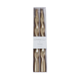 Lumière Twist Formal Candles- Set of 6 - 12 in, Metallic Gold